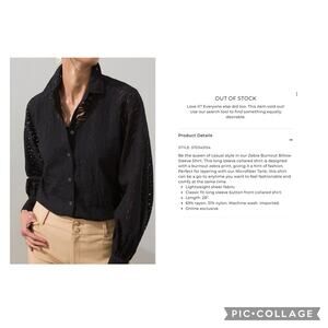 Chicos zebra burnout bullion blouse black XL 3